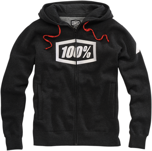 Syndicate Fleece Zip-Up Hoodie - Heather Black/White - Large