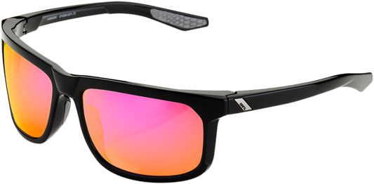 Hakan Sunglasses - Black - Purple Mirror
