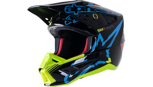 SM5 Helmet - Action - Gloss Black/Blue/Fluo Yellow