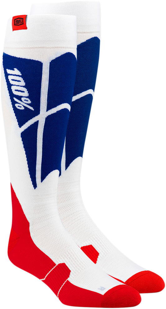 Hi-Side Performance Socks - White/Blue - Small/Medium