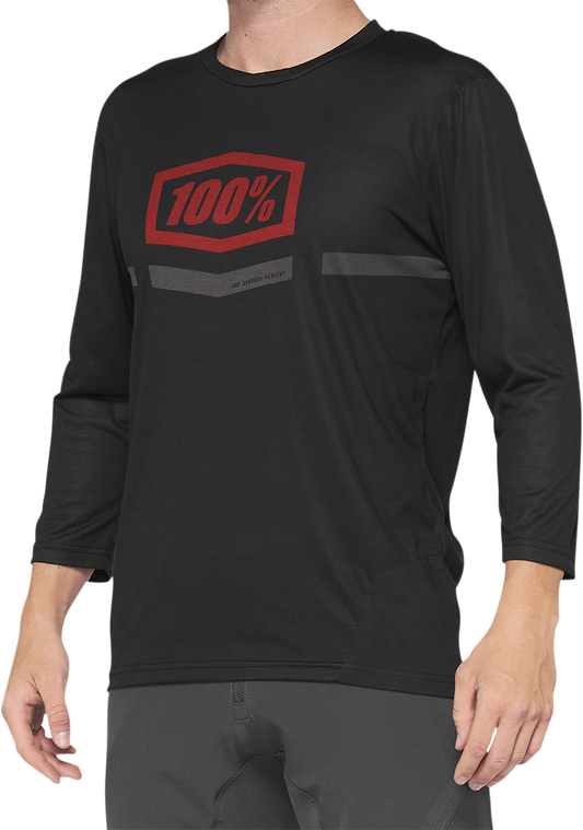 Airmatic 3/4 Sleeve Jersey - Black/Red - Small