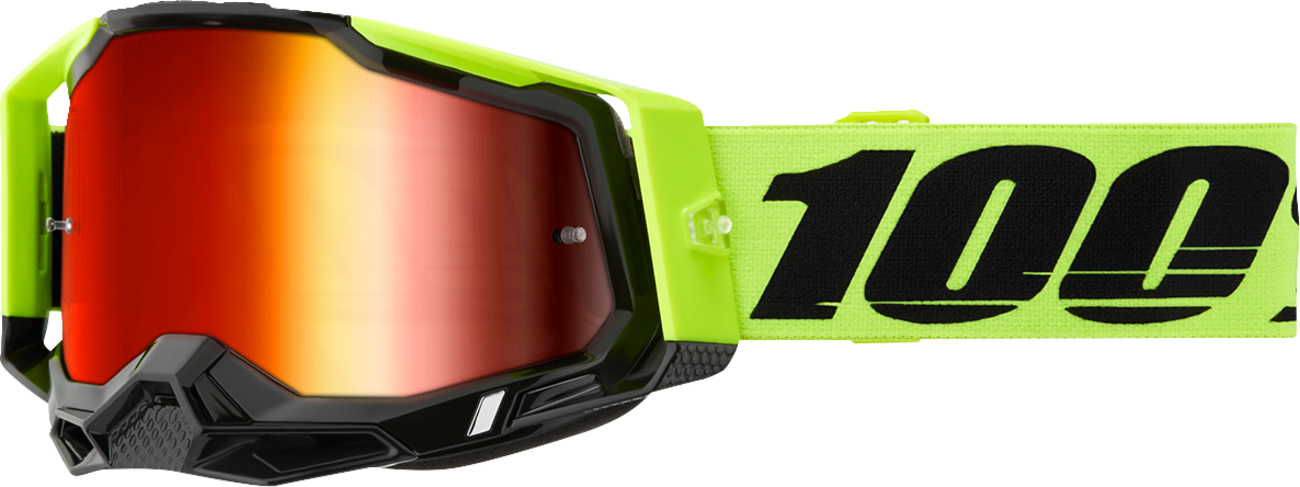 Racecraft 2 Goggle - Neon Yellow - Red Mirror
