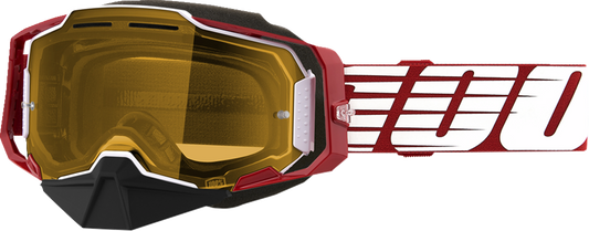 Armega Snow Goggles - Oversized Red - Yellow