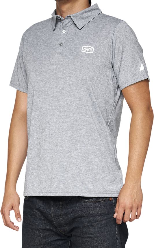 Corpo Polo Shirt - Heather Gray/White - 2XL