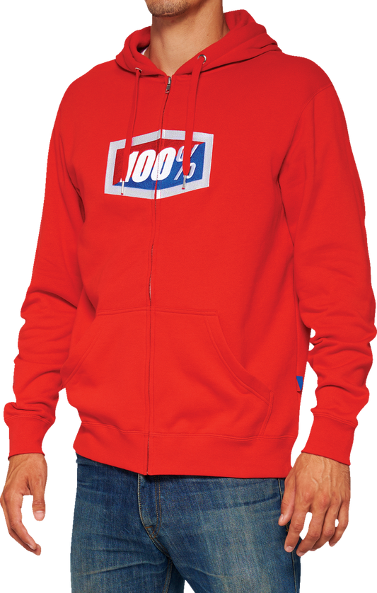 Official Fleece Zip-Up Hoodie - Red - XL