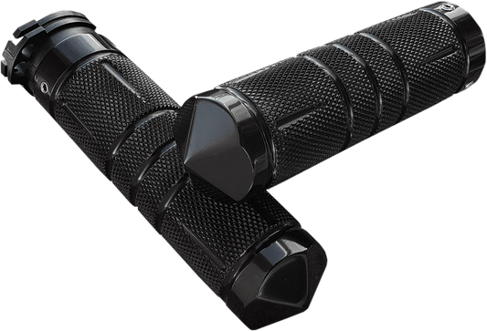 Grips - Knurled - Diamond - Cable - Black