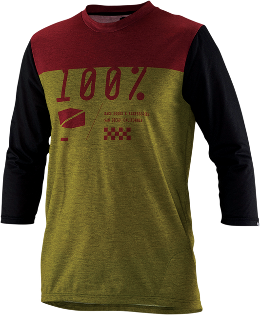 Airmatic Jersey - 3/4 Sleeve - Olive - Medium